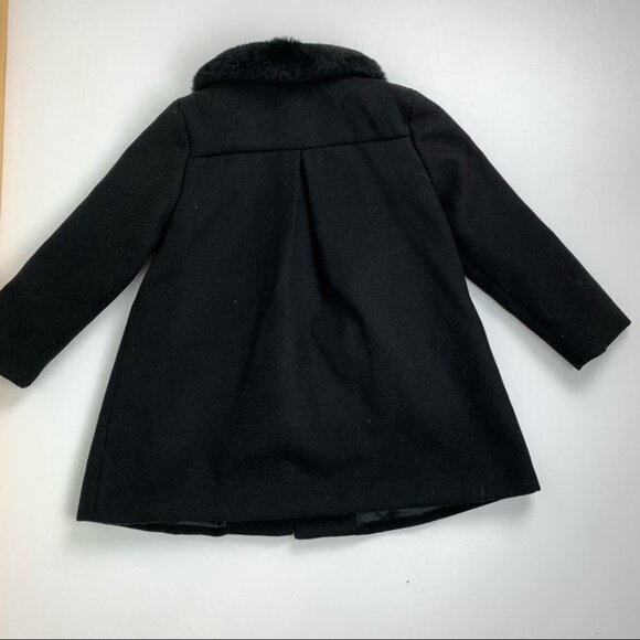 Gymboree Black Dress Coat with Faux Fur  Collar - Picture 6 of 11